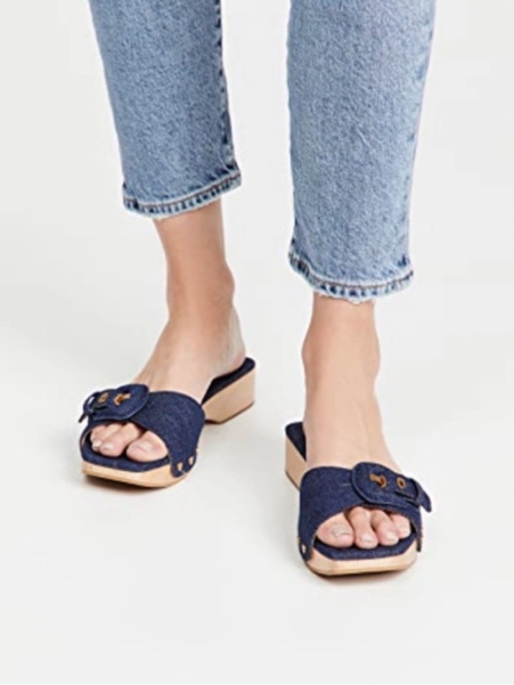 Veronica Beard Sandal Womens 7M Blue Denim Davina Clog Slides Summer Casual Boho